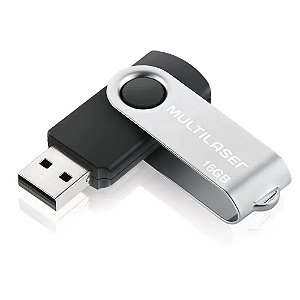 Pen Drive 16GB Multilaser Twist Preto PD588