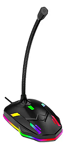 Microfone Gamer De Mesa Com LED RGB Omnidirecional