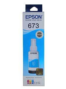 Refil de Tinta Para Impressora Epson T673220AL Cyan 70ml L800 | L805 | L810 | L850 | L1800 ORIGINAL