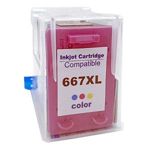 Cartucho de Tinta Compatível HP667 Color | 12ml  | 2776 | 2776 | 2374 | 2375 | 2376 | 2775 | 2776 MICROJET