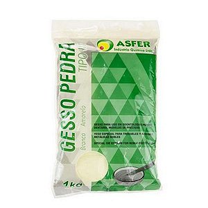 Gesso Pedra Asfer Tipo III 1kg Branco