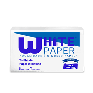 Toalha Interfolha Celulose White Paper Premium 1000 fls Descártavel 21x22cm