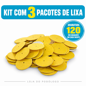 Kit com 3 Pacotes de Lixa Plantar Norton Gr- 120 Podoplus