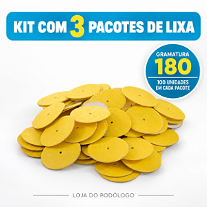Kit com 3 Pacotes de Lixa Plantar Norton Gr- 180 Podoplus