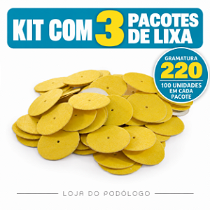 Kit com 3 Pacotes de Lixa Plantar Norton Gr- 220 Podoplus