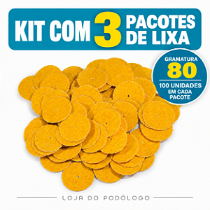 Kit com 3 Pacotes de Lixa Plantar Norton Gramatura 80 Podoplus