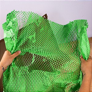 Papel Kraft Colmeia Buzz Verde Aruba 5 Folhas 50x50cm
