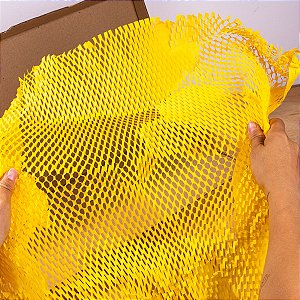 Papel Kraft Colmeia Buzz Amarelo Rio De Janeiro 5 Folhas 50x50cm