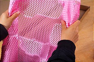 Papel Kraft Colmeia Buzz Rosa 100 Folhas 50cmx50cm | Pacote