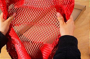 Papel Kraft Colmeia Buzz Vermelho 100 Folhas 50cmx50cm | Pacote