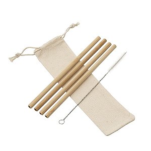 Canudo de Bambu kit (4 pçs)