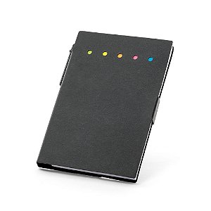 Caderno 50 folhas com caneta e 6 blocos adesivados