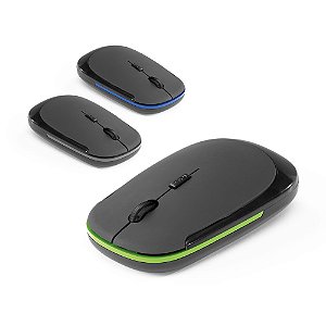 Mouse wireless 2.4G. em ABS com acabamento emborrachado