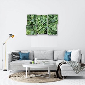 Quadro Decorativo 5 peças Colagem Folhagens 02