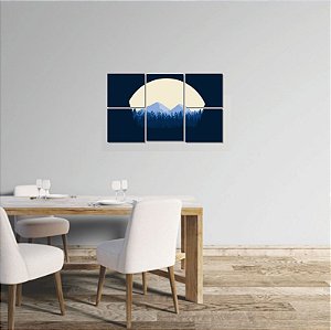 Quadro Decorativo 5 peças Colagem Minimalista 01