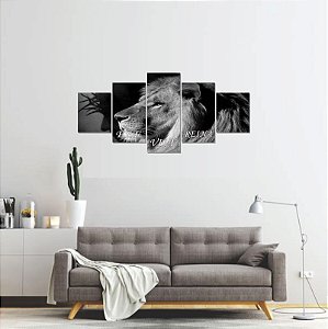 Quadro Decorativo 5 peças Mosaico Ele Reina Religioso 1