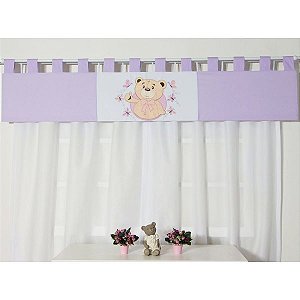 Cortina Para Quarto de Bebê Tuti Lilás 03 Peças - Coleção Baby