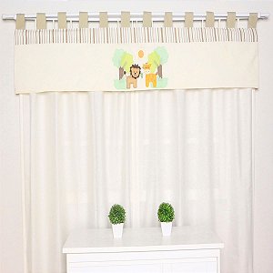 Cortina Para Quarto de Bebê Savana Palha 3 peças - Coleção Ternura