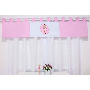 Cortina Para Quarto de Bebê Olivia Rosa 03 Peças - Coleção Slim