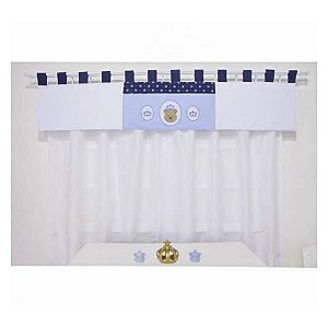 Cortina Para Quarto de Bebê Petit Marinho 03 Peças - Coleção Slim