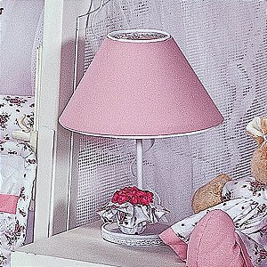 Abajur Para Quarto de Bebê Provence Rosa - Coleção Conforto