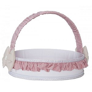 Cesta Esplendor Rosa para Quarto de Bebê  01 Peça - Coleção Conforto