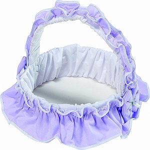 Cesta Sensação Lilás com Branco para Quarto de Bebê 01 Peça