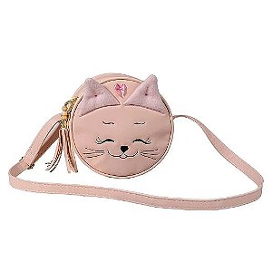 Bolsa Redonda Nylon Bichinho Gatinha Rosê P 01 Peça