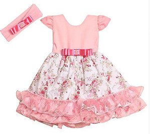 Vestido Para Bebê Cindy Rosa 2 Peças