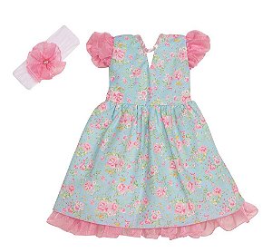 Vestido Infantil Rosas Tifany 02 Peças