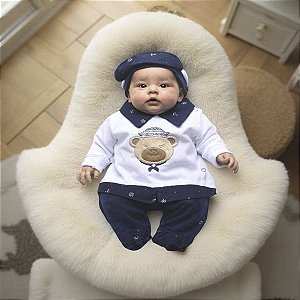 Macacão Longo de Plush para Bebê Bryan Marinheirinho 02 peças
