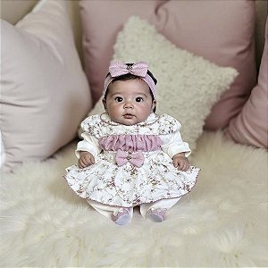 Macacão Longo para Bebê Charlote Palha 03 Peças
