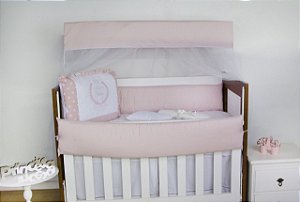 Kit Berço Minha Princesa Rosê 09 Peças - Coleção Matelado