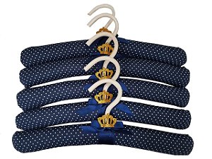 Kit de Cabides Luxo Decorados Azul Marinho - 05 Peças