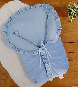 Porta Bebê de Plush Azul com fechamento em Zíper 01 Peça
