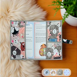 Capa para Caderneta de Vacinação para Bebê Bichinho na Selva 01 Peça