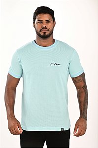 Camisa Tricot Azul Bebê Escrita Punho De Buenas