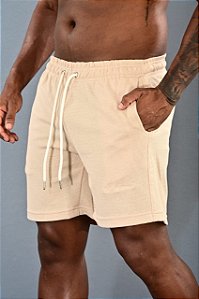 Bermuda Bege Tricot Escrita