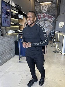 Suetér Preto Elástico Embossing