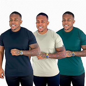 Kit 3 Camisas Básicas 100% Algodão De Buenas