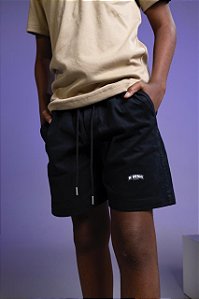 Bermuda Preta Kids De Buenas Sarja Emborrachada