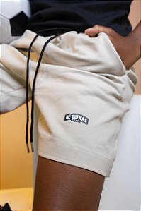 Bermuda Bege Kids De Buenas Sarja Emborrachada