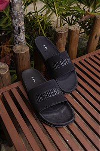Chinelo Slide Preto Tratorado De Buenas