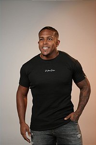 Camisa Preta Ribana Canelada De Buenas