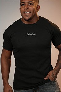 Camisa Preta Ribana Canelada De Buenas