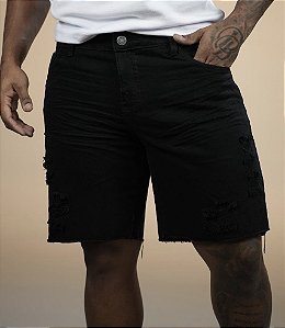 Bermuda Jeans Preta De Buenas