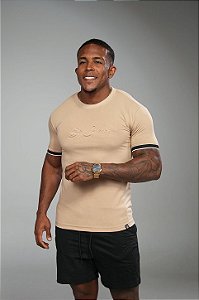 Camisa Bege Algodão Peruano Alto Relevo 3D De Buenas