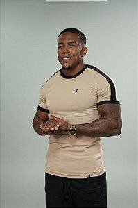 Camisa Bege Algodão Peruano Pingente Faixa Ombro De Buenas