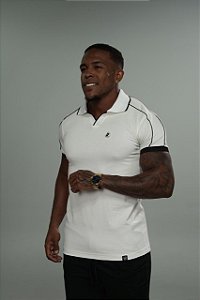 Camisa Polo Off-White Algodão Peruano Pingente De Buenas