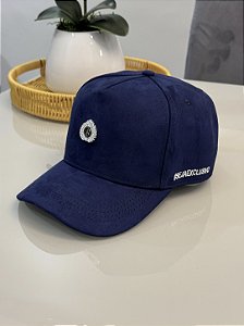 Boné Azul Marinho Suede Pingente De Buenas
